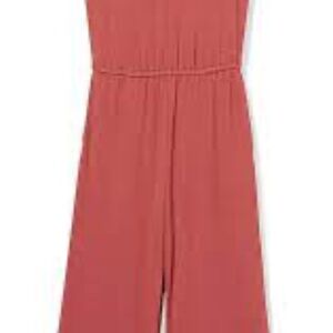Daily Ritual Women's Pima Sleeveless Wide-Leg Jumpsuit Brick Red